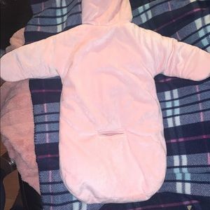 Pink baby carseat bunting